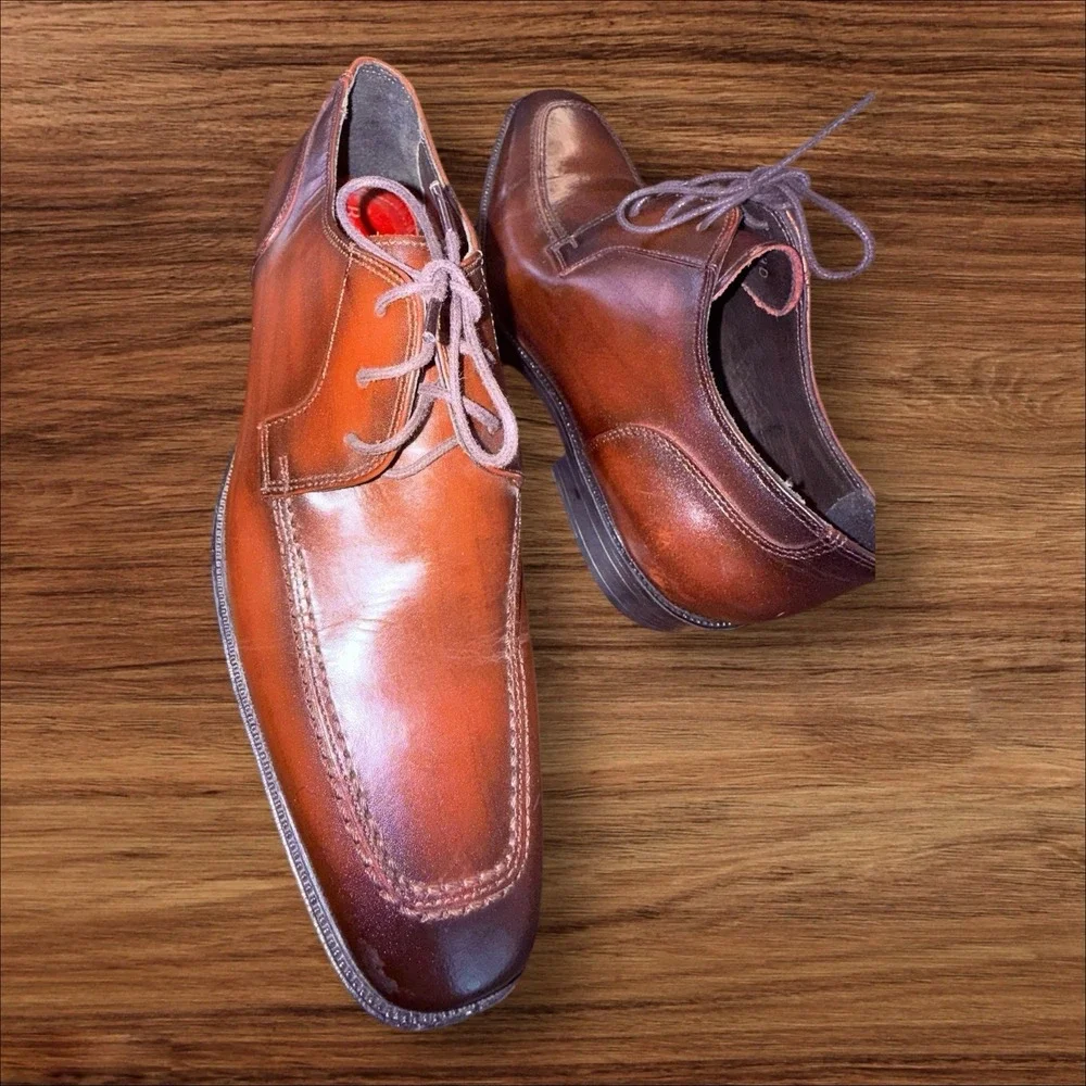 Belvedere Newcastle‎ Leather Oxford Dress Shoes Brown Men's Size 9D Made Brazil